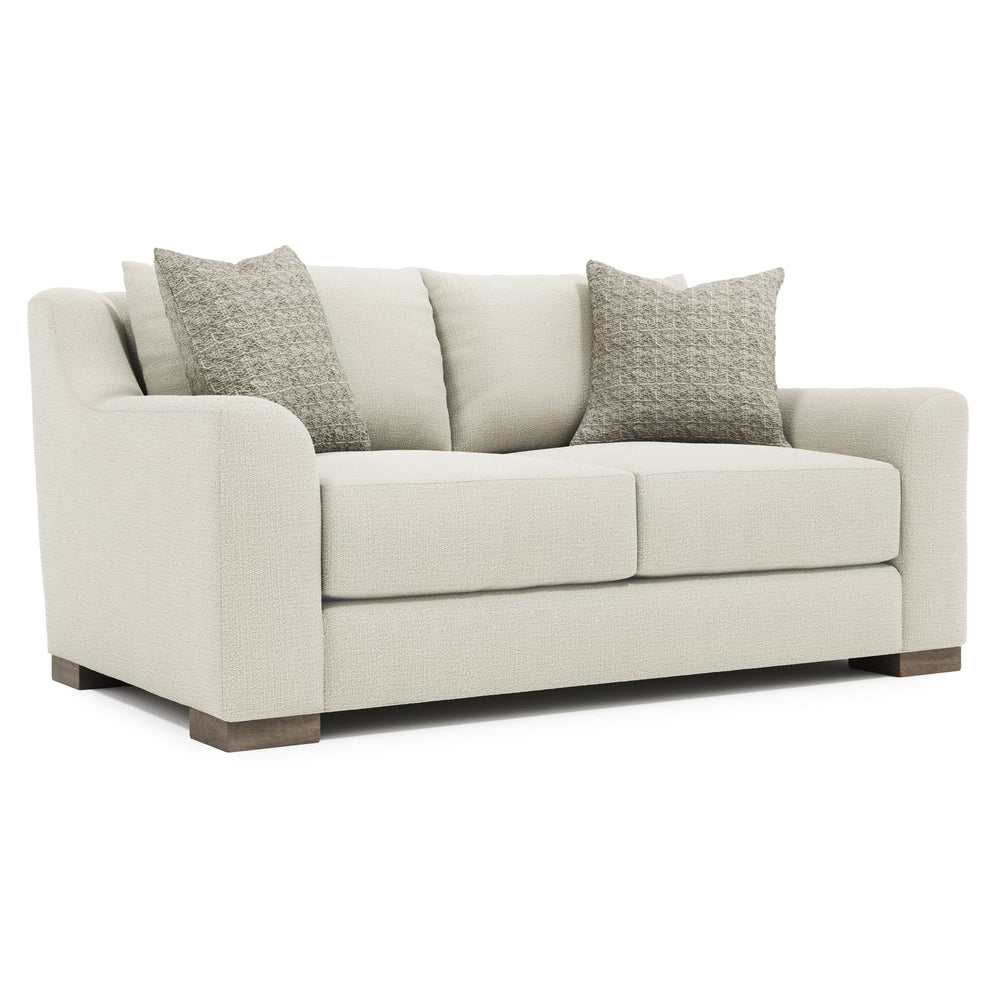 Bernhardt Bernhardt Gabi Loveseat In Luxe Bouclé Fabric — Curved Transitional Design, Plush Cushions & Wood Feet - Made to Order P7085B