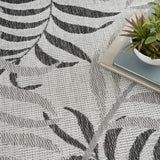 Nourison Garden Oasis GOA01 Machine Made Power-loomed Borderless Design Indoor/Outdoor Tropical Outdoor Rug Grey, Grey 100% Polypropylene 99446959225