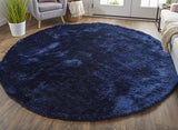 Feizy Rugs Indochine Plush Hand-tufted Polyester Shag Rug - Luxurious High Pile For Contemporary Spaces Blue,Black Polyester 4944550fdbl000n80