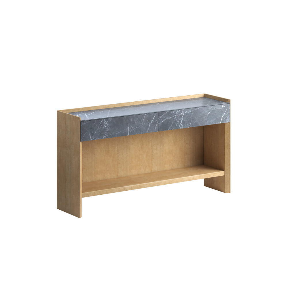 A.R.T. Furniture Loft Classic Contemporary Console Table - Figured Maple & Honed Marble For Elegant Home Décor Brown Material(S), Poplar,Rubberwood,Figured Maple And Marble 335307-1911