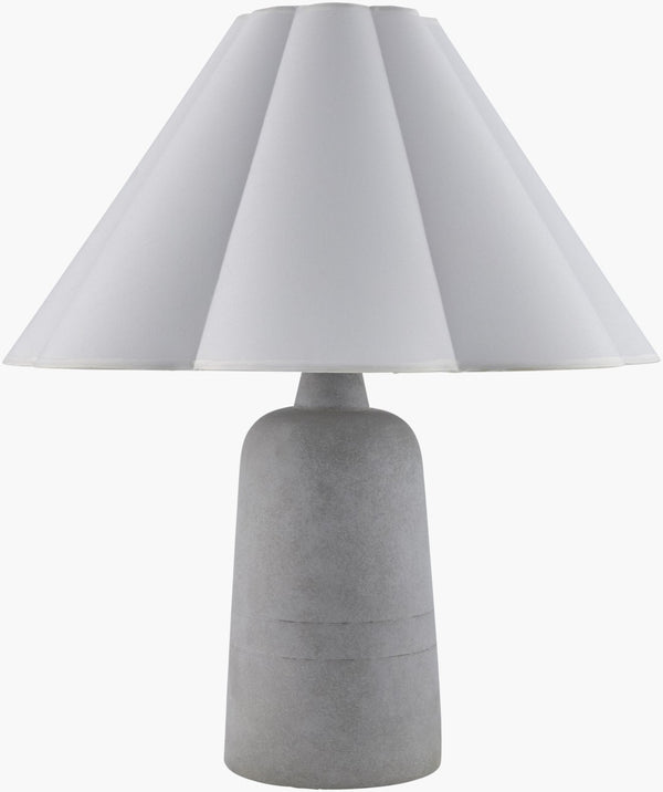 Livabliss Coja Artisan Concrete Table Lamp with Cotton Shade for Eclectic Bohemian Interiors CJA-001