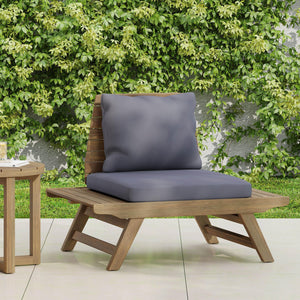 English Elm Christopher Knight Home® - Aticus Acacia 4-Person Outdoor Seating Group with Water-Resistant Cushions, Dark Grey Slatted Style 63744-2_63745_63747_65811DGRY