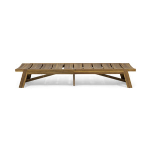 English Elm Christopher Knight Home® - Maki Chaise Lounge - Stylish Acacia Wood With Iron Accents, Adjustable Backrest For Ultimate Comfort 70998.00MP1