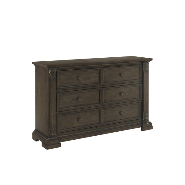 A.R.T. Furniture Heritage Hill Dresser - Elegant Acacia & White Oak Storage Solution With Antique Pewter Hardware Brown Six (6) Drawers For Storage (Interior Drawers, 26”W X 13.5”D X 7.2”H) 341130-2816
