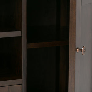 English Elm Carlton Solid Wood TV Media Stand in Dark Tobacco Brown – Handcrafted, 60" TV Capacity, Ample Storage B136P158138