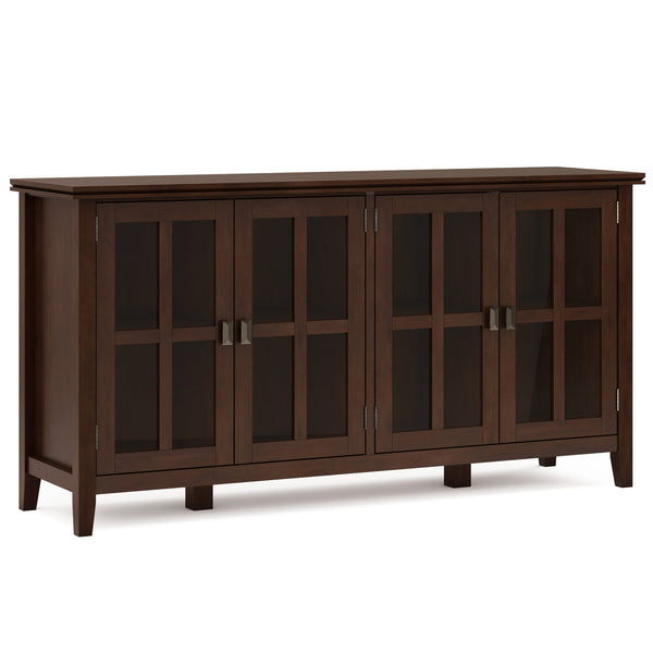 English Elm Artisan Wide 4-Door Storage Cabinet In Rich Russet Brown - Handcrafted, Versatile & Stylish Organization B136P158421