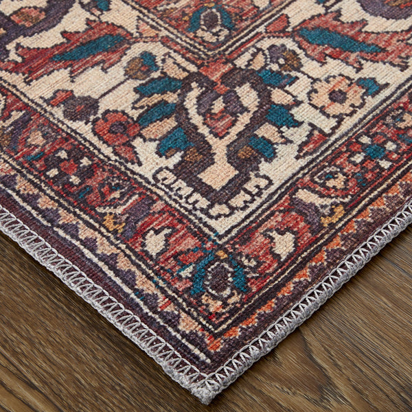 Feizy Rugs Rawlins Vintage-inspired Machine Made Polyester Oriental Rug - Antique Design For Modern Spaces Brown,Red,Ivory Polyester Rln39hkftanmltg21