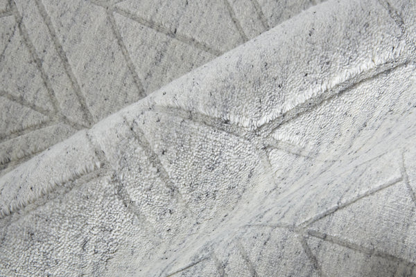 Feizy Rugs Red8847f Redford Handwoven Geometric Rug Collection - Stylish, Durable, And Artisan Crafted For Modern Homes White,Silver Viscose,Wool Red8847fwhtslvp00