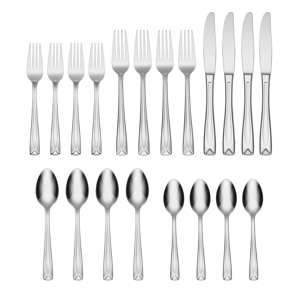 Lenox Oneida Lincoln 20 Piece Everyday Flatware Set, Service for 4 Metallic, STAINLESS METAL T837020A