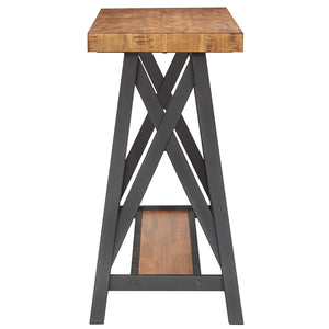 Homelegance By Top-Line Alastor Sofa Table with Shelf Oak MDF