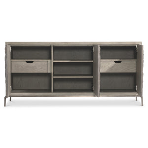 Bernhardt Bernhardt Elysia Buffet With Dark Bronze Greco‑Roman Frieze, Weathered Greige Oak, Soft‑Close Doors 332132