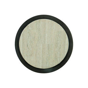 Bernhardt Bernhardt Barclay Accent Table With Honed Travertine Top & Antique Pewter Base, 18" Square 512112