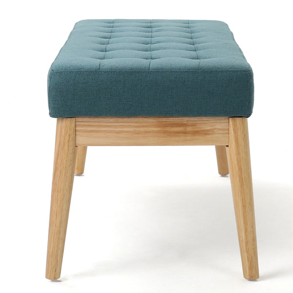 English Elm Ottoman Tufted Upholstered Bench with Birch Frame Mid-century Style for Bedroom Entry 60407.00DTE