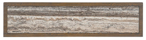 Hooker Furniture Chapman White Oak Sideboard With Travertine Top, Sorrel Finish, Distressed Rustic-Modern Buffet Storage (72.25" W) 6033-75903-85