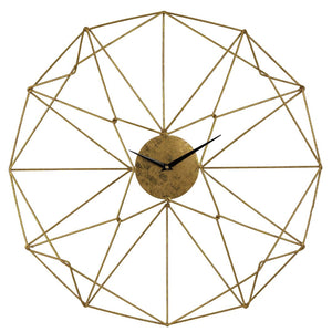 Atlas Angular Wirework Wall Clock - Modern Brass Sculpture for Stylish Home Décor & Accurate Timekeeping CK11001-01