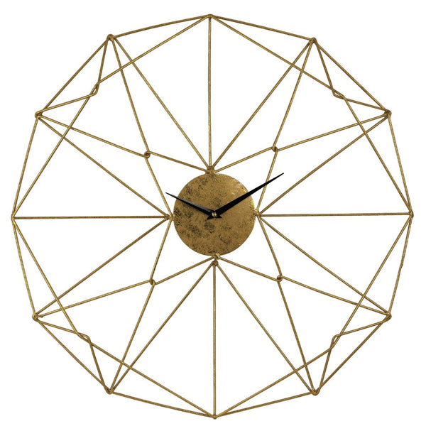 Atlas Angular Wirework Wall Clock - Modern Brass Sculpture for Stylish Home Décor & Accurate Timekeeping CK11001-01