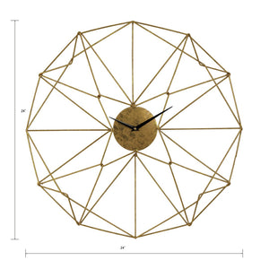 Atlas Angular Wirework Wall Clock - Modern Brass Sculpture for Stylish Home Décor & Accurate Timekeeping CK11001-01