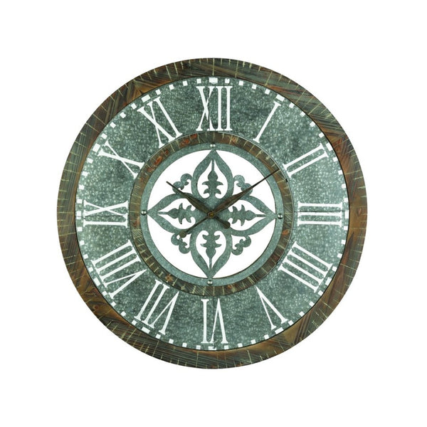 Atlas Greystone Wall Clock - Rustic Industrial Charm with Roman Numerals for Timeless Wall Decor Style CK11004-01
