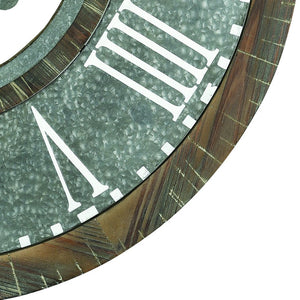 Atlas Greystone Wall Clock - Rustic Industrial Charm with Roman Numerals for Timeless Wall Decor Style CK11004-01