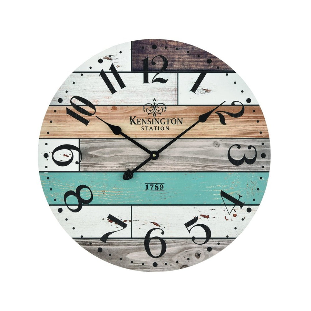 Atlas Herrera Rustic Wall Clock – Charming Pastel-Toned Design for Kitchen & Living Space, Easy to Hang CK11005-01