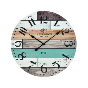 Atlas Herrera Rustic Wall Clock – Charming Pastel-Toned Design for Kitchen & Living Space, Easy to Hang CK11005-01
