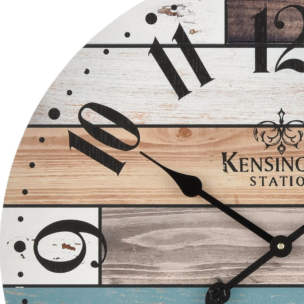 Atlas Herrera Rustic Wall Clock – Charming Pastel-Toned Design for Kitchen & Living Space, Easy to Hang CK11005-01
