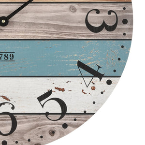 Atlas Herrera Rustic Wall Clock – Charming Pastel-Toned Design for Kitchen & Living Space, Easy to Hang CK11005-01