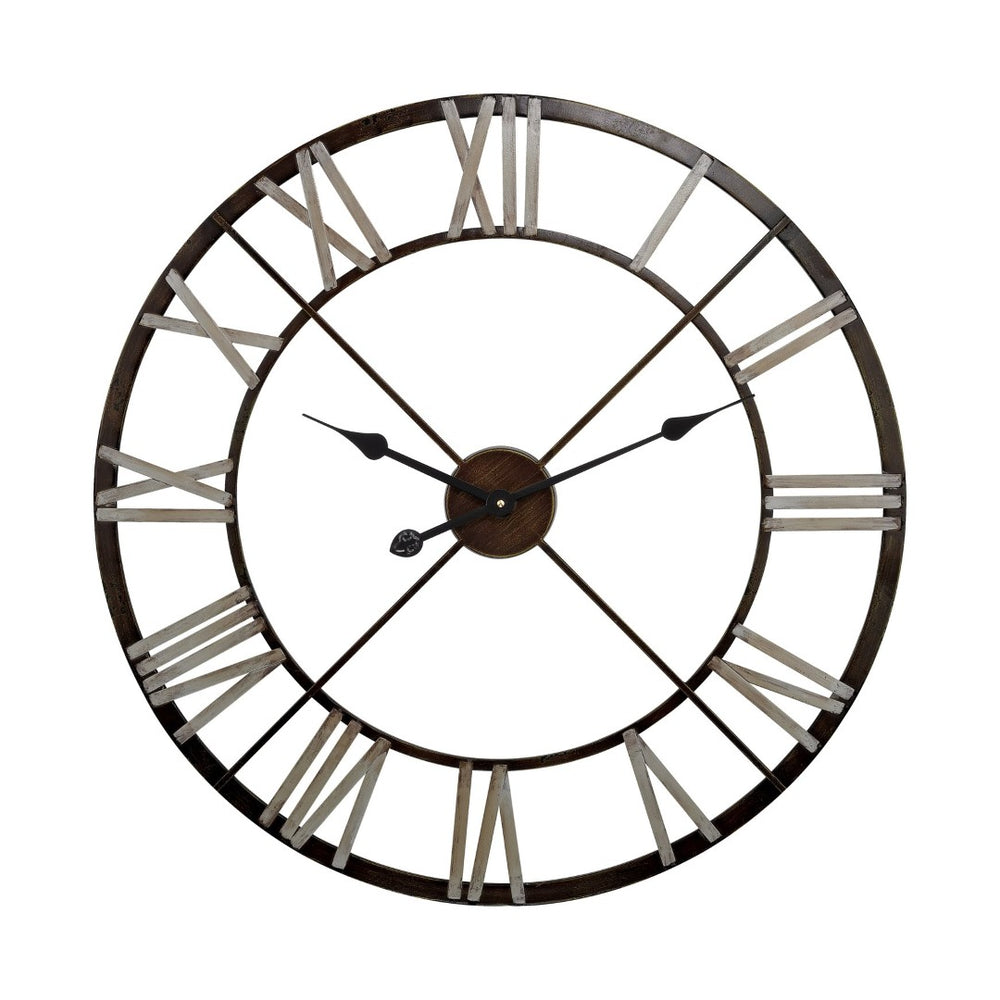 Atlas Open Centre Wall Clock - Elegant Bronze Metal Design with Roman Numerals for Modern Home Decor CK11010-01