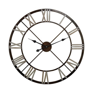 Atlas Open Centre Wall Clock - Elegant Bronze Metal Design with Roman Numerals for Modern Home Decor CK11010-01