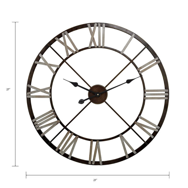 Atlas Open Centre Wall Clock - Elegant Bronze Metal Design with Roman Numerals for Modern Home Decor CK11010-01