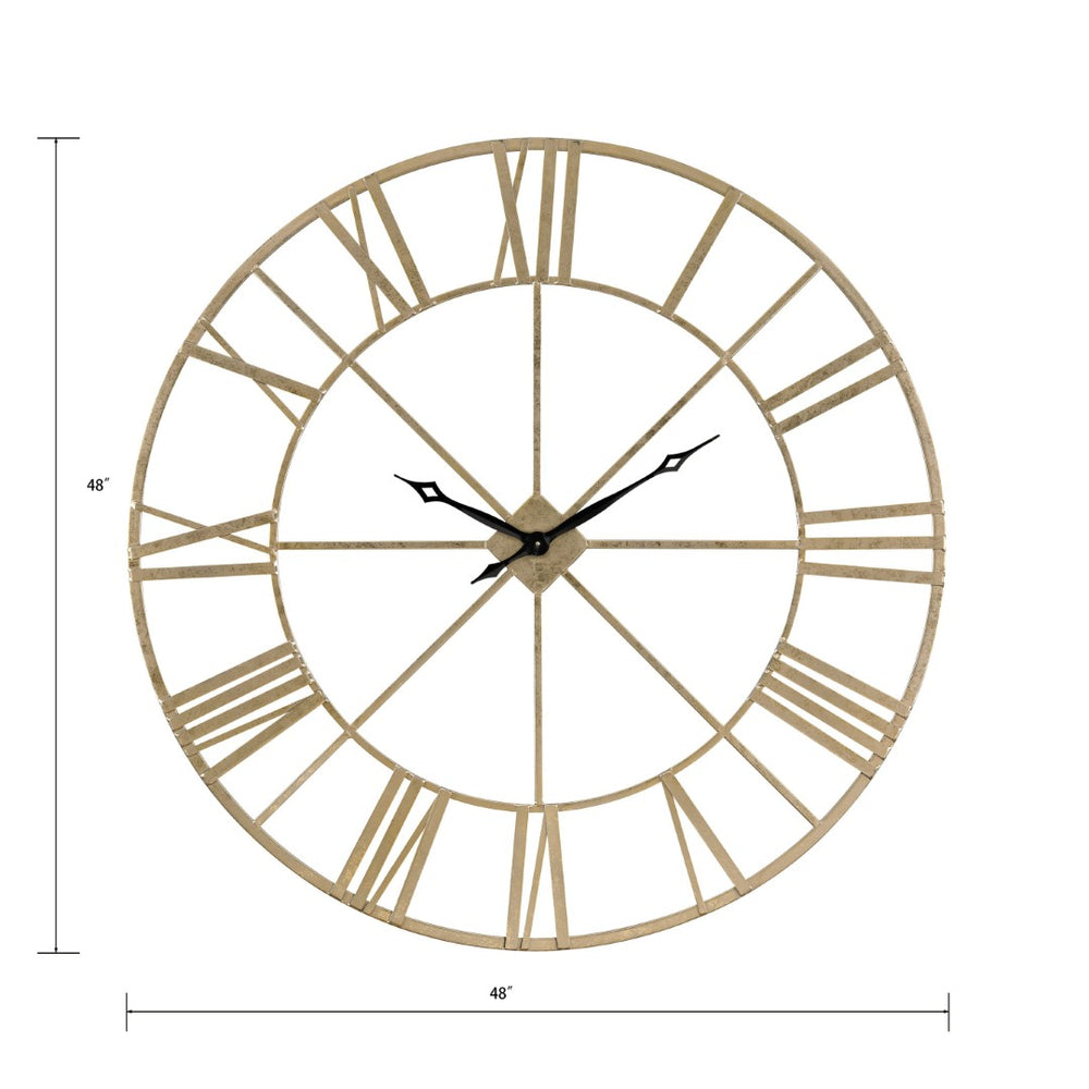 Atlas Pimlico Wall Clock - Elegant Gold Open-Face Timepiece with Roman Numerals for Timeless Home Decor CK11011-01
