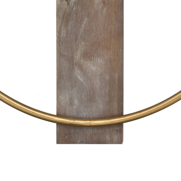 Atlas Tournai Wall Clock - Modern Minimalist Timepiece with Warm Wood & Gold Frame for Chic Home Decor CK11015-01