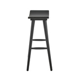 Homelegance By Top-Line Darvell Solid Wood 24" Counter Stool (Set of 2) Black Rubberwood