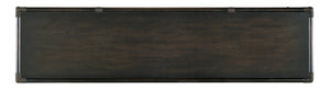 Hooker Furniture Retreat Pole Rattan Sideboard With Rope Accents, Dune Oak Veneer, Soft Pewter Hardware & Storage Dark Wood 6950-75917-99