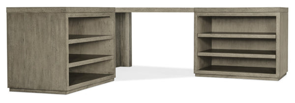 Hooker Furniture Linville Sculpted 72" Mink Credenza — Versatile Storage Console With Open Desk Cabinets & Adjustable Shelves 85.00 L x 85.00W x 30.00H 6150-10937-85