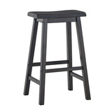 Homelegance By Top-Line Barrett Saddle Seat 29-inch Bar Height Backless Stools (Set of 2) Blue Rubberwood