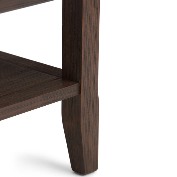 English Elm Acadian End Table - Handcrafted Farmhouse Brown Wood Accent With Two Open Shelves For Storage B136P159688
