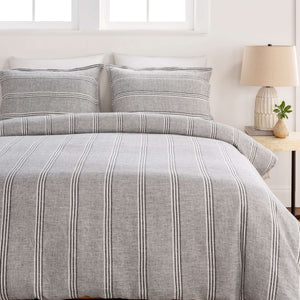 Surya Clarke Bedding Collection: Timeless Elegance With Quilt, Shams, And Decorative Pillows For Comfort Charcoal Linen,Cotton Cke2000-fqset