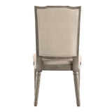 Homelegance By Top-Line Mayer Ornate Linen and Wood Dining Chairs (Set of 2) Beige Rubberwood