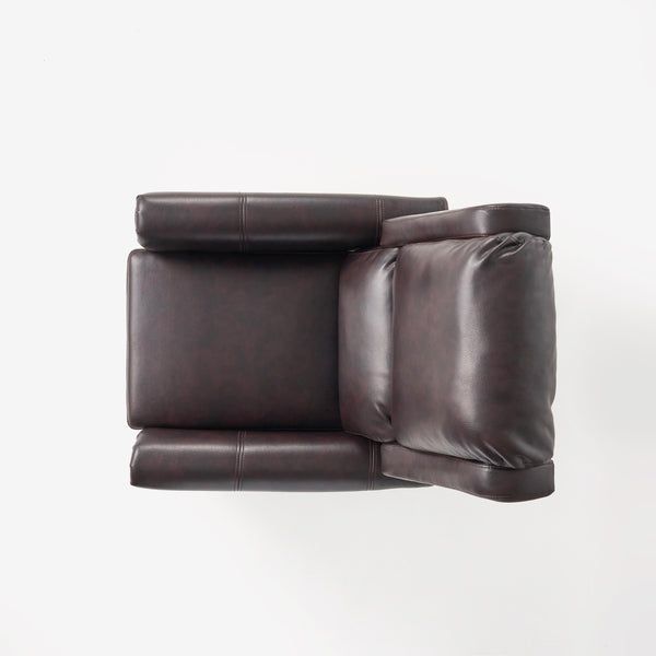 English Elm Christopher Knight Home® - Fabric Burgundy Recliner Chair Mid-Century PU Leather Pushback Sofa with Tufted Cushion, Compact Comfort 57574.00BDY