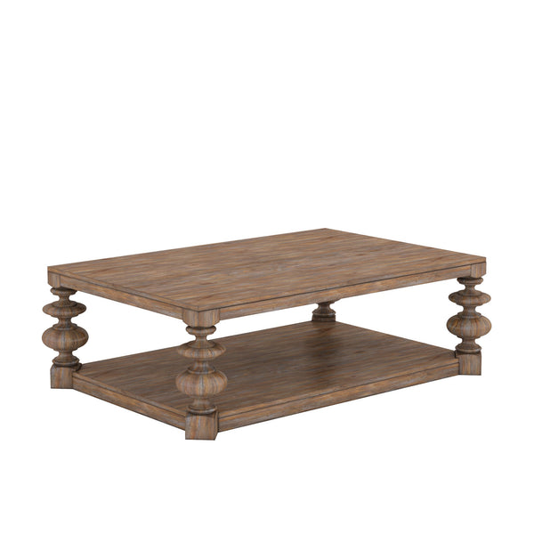 A.R.T. Furniture Architrave Rectangular Cocktail Table - Elegant Almond Pine With Fixed Shelf & Neoclassical Design Brown Material, Pine Solids And Veneer 277300-2608