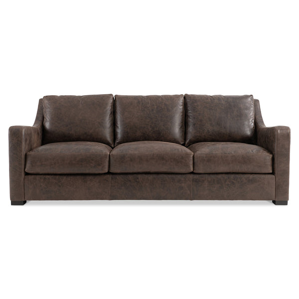 Bernhardt Bernhardt Ventura Leather Sofa With Tall Back, Swooping Arms & Three Deep Cushions For Timeless Comfort And Style 3516LO