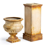 Park Hill Metal Portico Urn with Tall Pedestal ECM06202