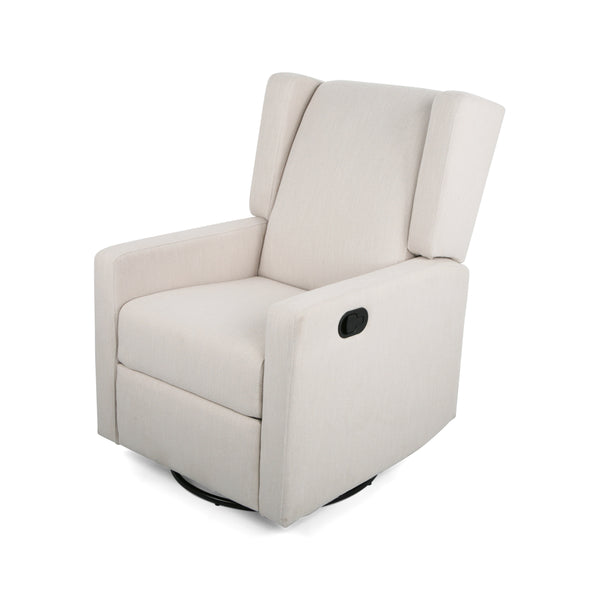 English Elm Christopher Knight Home® - Swivel Recliner Pushback Chair with Lever & Wingback Design, Space-Saving Swivel Recliner for Living Room Beige 67547.00BGE