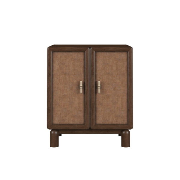 A.R.T. Furniture Verge Door Nightstand: Handcrafted Walnut Elegance with Woven Panels and Antique Brass Accents 337142-1960