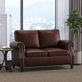 Christopher Knight Home® - Noble House - Lawton Contemporary Faux Leather Loveseat with Nailhead Trim