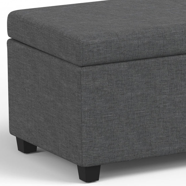 English Elm Avalon Extra Large Storage Ottoman Bench - Slate Grey Upholstered Seat With Hidden Compartment B136P158658