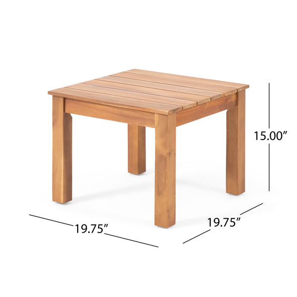 English Elm Christopher Knight Home® - TEMECULA Side Table Crafted from Durable Acacia Wood with Classic Slat Top, Stylish Outdoor Accent Piece Brown 66469.00