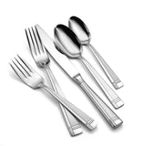 Lenox Oneida Amsterdam 45 Piece Everyday Flatware Set, Service for 8 Metallic, STAINLESS METAL T078045AL20