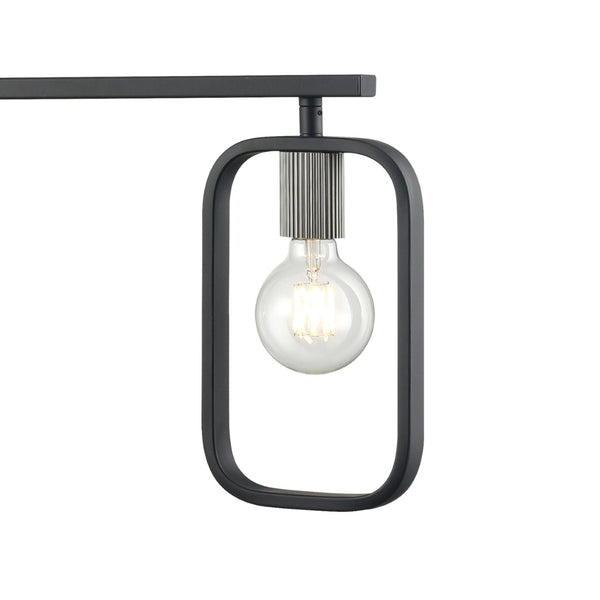 Atlas Dylan 39'' Wide 4-Light Linear Chandelier - Modern Matte Black Fixture with Industrial Accents CL11002-BK
